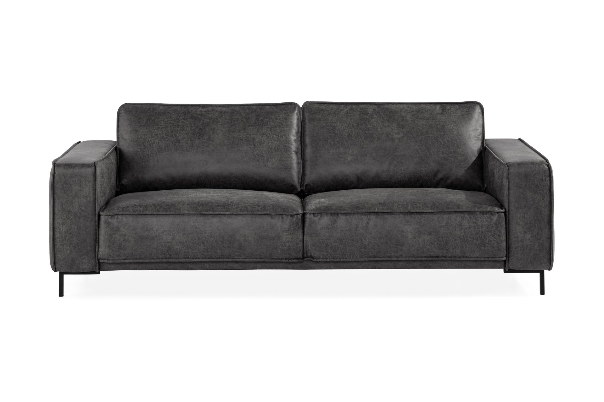 Akron 2,5-sits Soffa – Mörkgrå bondedläder
