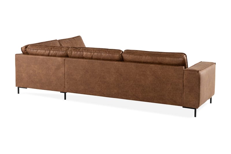 Akron 2,5-sits Soffa med Schäslong Höger läder - Brun - Möbler - Soffa - Skinnsoffa