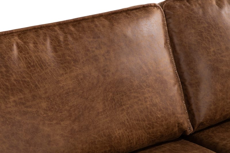 Akron 2,5-sits Soffa med Schäslong Höger läder - Brun - Möbler - Soffa - Skinnsoffa