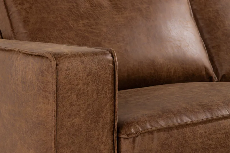Akron 2,5-sits Soffa med Schäslong Höger läder - Brun - Möbler - Soffa - Skinnsoffa