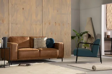 Akron 2-sits Soffa Bondedläder - Brun - Möbler - Soffa - Skinnsoffa