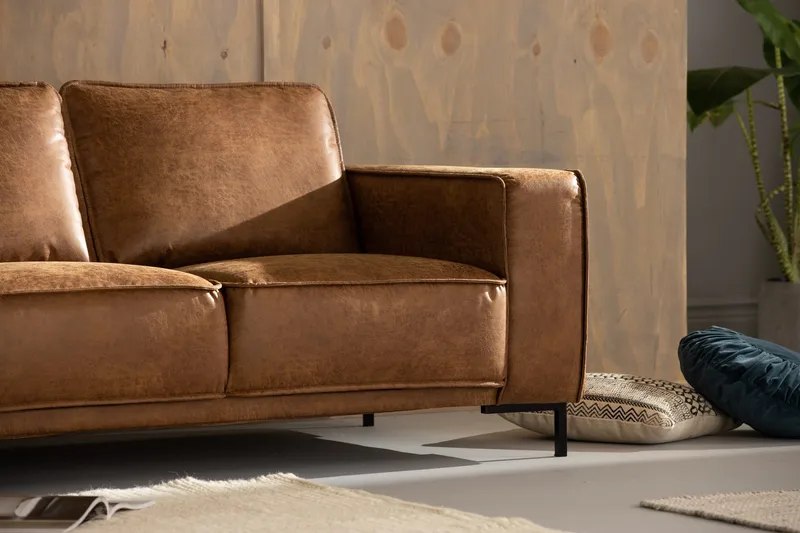 Akron 2-sits Soffa Bondedläder - Brun - Möbler - Soffa - Skinnsoffa
