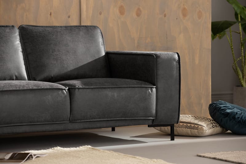 Akron 2-sits Soffa Bondedläder - Mörkgrå - Möbler - Soffa - Skinnsoffa