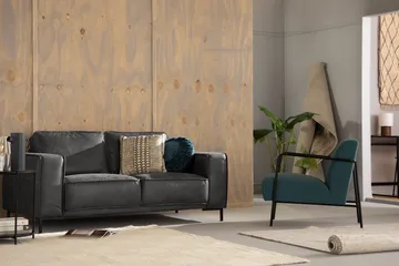 Akron 2-sits Soffa Bondedläder - Mörkgrå - Möbler - Soffa - Skinnsoffa