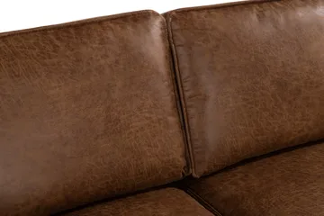 Akron 2-sits Soffa med Divan Höger Bondedläder - Brun - Möbler - Soffa - Skinnsoffa