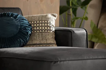 Akron 2-sits Soffa med Divan Höger Bondedläder - Mörkgrå - Möbler - Soffa - Skinnsoffa