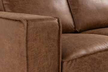 Akron 2-sits Soffa med Divan Vänster Bondedläder - Brun - Möbler - Soffa - Skinnsoffa