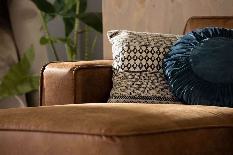 Akron 2-sits Soffa med Divan Vänster Bondedläder - Brun - Möbler - Soffa - Skinnsoffa