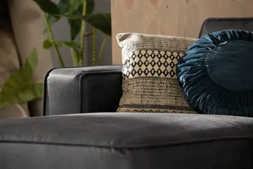 Akron 2-sits Soffa med Divan Vänster Bondedläder - Mörkgrå - Möbler - Soffa - Skinnsoffa