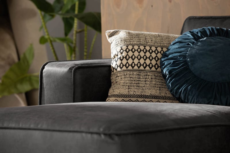 Akron 2-sits Soffa med Divan Vänster Bondedläder - Mörkgrå - Möbler - Soffa - Skinnsoffa