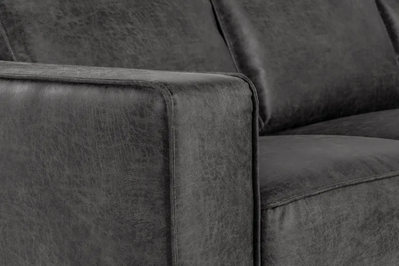 Akron Hörnsoffa Bondedläder - Mörkgrå - Möbler - Soffa - Skinnsoffa