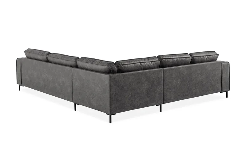 Akron Hörnsoffa Bondedläder - Mörkgrå - Möbler - Soffa - Skinnsoffa