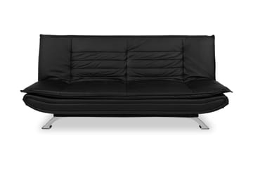 Bäddsoffa Faith 3-sits Konstläder - Svart - Möbler - Soffa - Skinnsoffa
