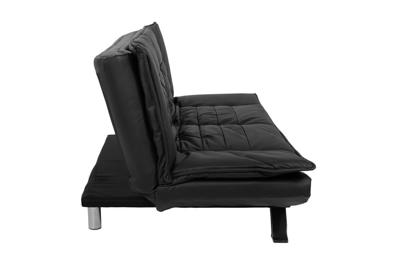 Bäddsoffa Faith 3-sits Konstläder - Svart - Möbler - Soffa - Skinnsoffa