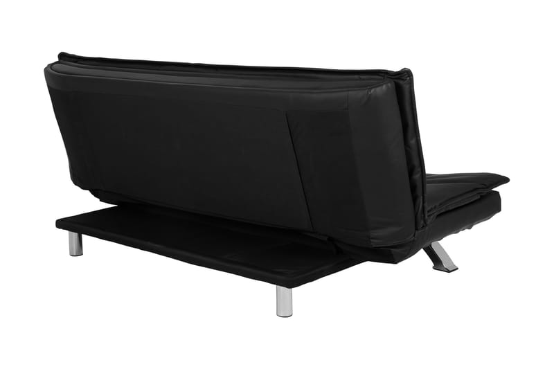Bäddsoffa Faith 3-sits Konstläder - Svart - Möbler - Soffa - Skinnsoffa
