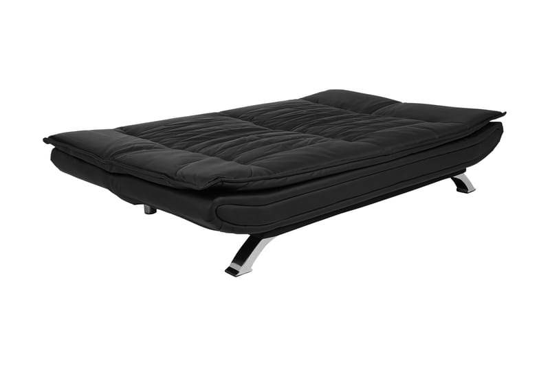 Bäddsoffa Faith 3-sits Konstläder - Svart - Möbler - Soffa - Skinnsoffa
