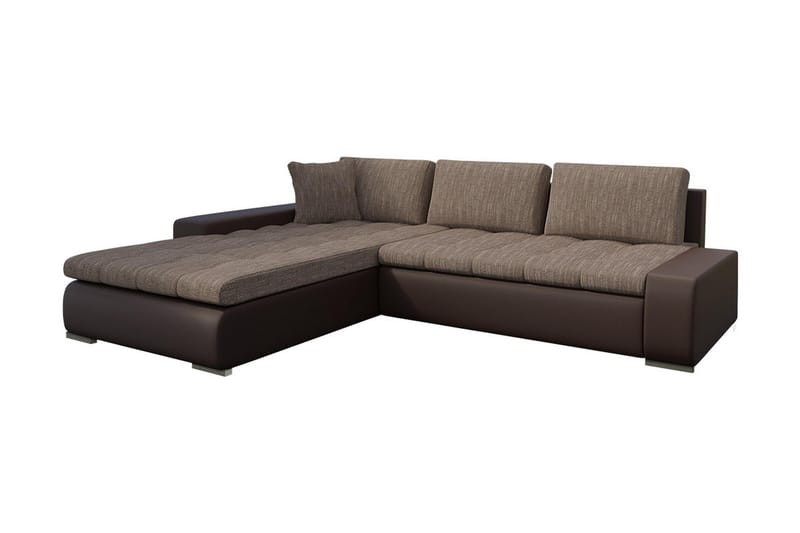 Bäddsoffa Ianto med Divan Vändbar - Brun - Möbler - Soffa - Skinnsoffa