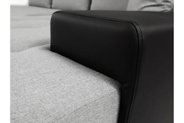 Bäddsoffa Ianto med Divan Vändbar - Svart - Möbler - Soffa - Skinnsoffa