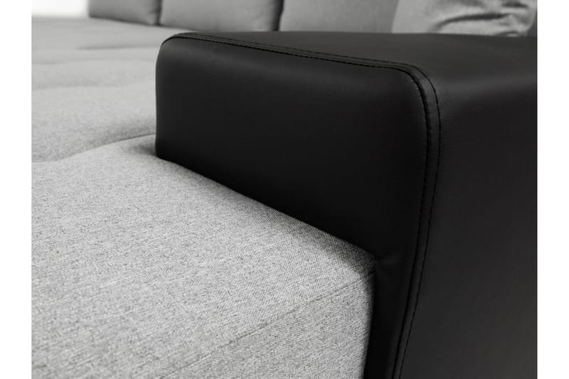 Bäddsoffa Ianto med Divan Vändbar - Svart - Möbler - Soffa - Skinnsoffa