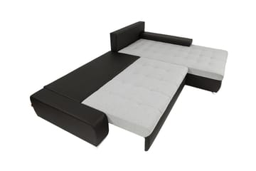 Bäddsoffa Ianto med Divan Vändbar - Svart - Möbler - Soffa - Skinnsoffa