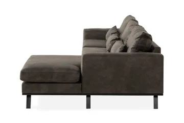 Copenhagen 4-sits Högervänd L-formad Divansoffa i Konstläder - Mörkgrå - Möbler - Soffa - Skinnsoffa