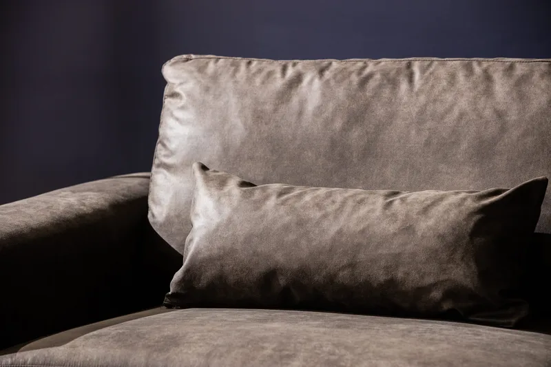 Copenhagen 4-sits Högervänd L-formad Schäslongsoffa i Konstläder - Mörkgrå - Möbler - Soffa - Skinnsoffa