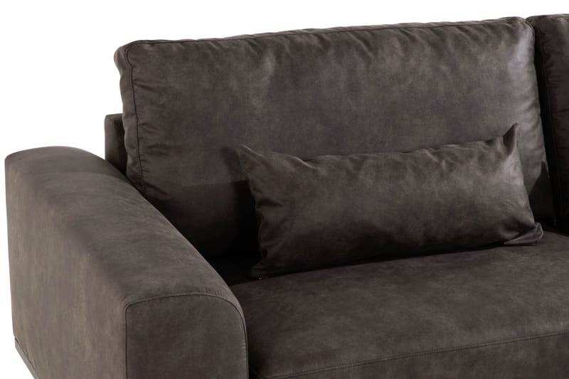Copenhagen 4-sits Högervänd L-formad Schäslongsoffa i Konstläder - Mörkgrå - Möbler - Soffa - Skinnsoffa