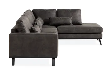 Copenhagen 4-sits Högervänd L-formad Schäslongsoffa i Konstläder - Mörkgrå - Möbler - Soffa - Skinnsoffa