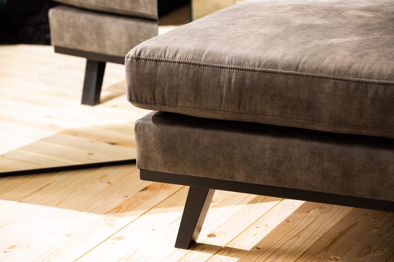 Copenhagen 4-sits Vänstervänd L-formad Divansoffa i Konstläder - Mörkgrå - Möbler - Soffa - Skinnsoffa