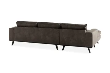 Copenhagen 4-sits Vänstervänd L-formad Divansoffa i Konstläder - Mörkgrå - Möbler - Soffa - Skinnsoffa