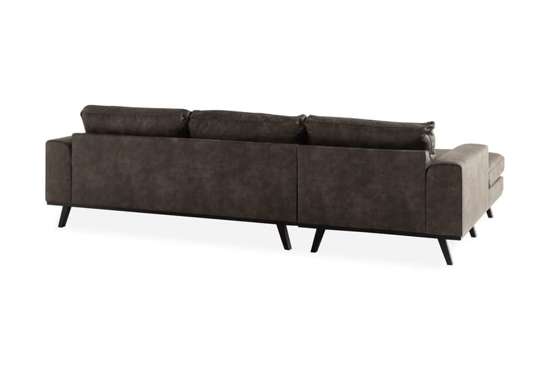 Copenhagen 4-sits Vänstervänd L-formad Divansoffa i Konstläder - Mörkgrå - Möbler - Soffa - Skinnsoffa