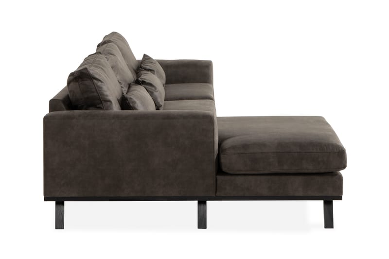 Copenhagen 4-sits Vänstervänd L-formad Divansoffa i Konstläder - Mörkgrå - Möbler - Soffa - Skinnsoffa