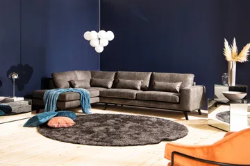 Copenhagen 4-sits Vänstervänd L-formad Schäslongsoffa i Konstläder - Mörkgrå - Möbler - Soffa - Skinnsoffa