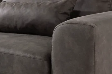 Copenhagen 4-sits Vänstervänd L-formad Schäslongsoffa i Konstläder - Mörkgrå - Möbler - Soffa - Skinnsoffa