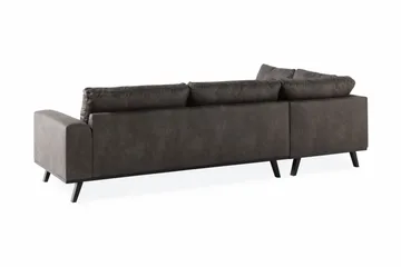 Copenhagen 4-sits Vänstervänd L-formad Schäslongsoffa i Konstläder - Mörkgrå - Möbler - Soffa - Skinnsoffa