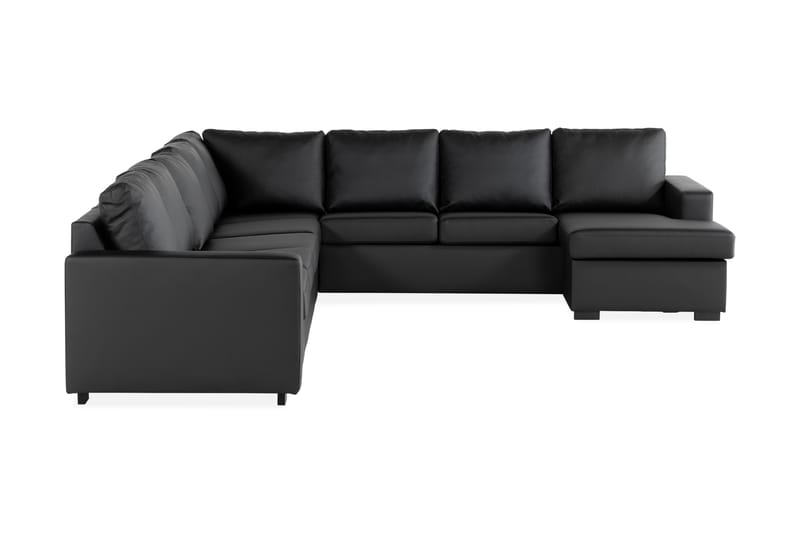 Crazy 7-sits Vändbar U-formad XX-Large Hörnsoffa med divan i Konstläder - Svart - Möbler - Soffa - Skinnsoffa
