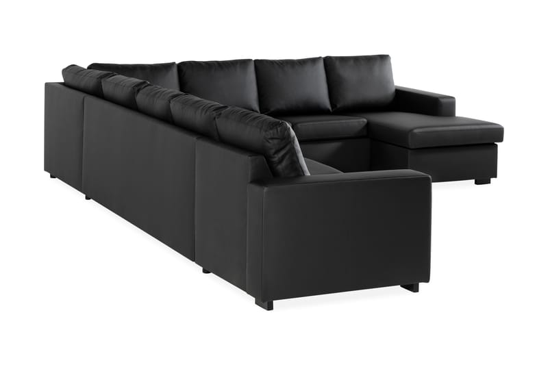 Crazy 7-sits Vändbar U-formad XX-Large Hörnsoffa med divan i Konstläder - Svart - Möbler - Soffa - Skinnsoffa