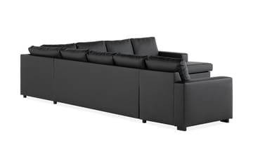Crazy 7-sits Vändbar U-formad XX-Large Hörnsoffa med divan i Konstläder - Svart - Möbler - Soffa - Skinnsoffa