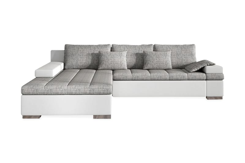 Divanbäddsoffa Consuelo 310x175x83 cm - Grå - Skinnsoffa - Bäddsoffa divan