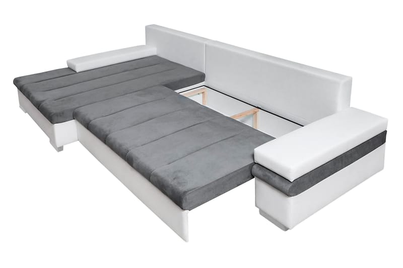 Divanbäddsoffa Consuelo 310x175x83 cm - Grå - Möbler - Soffa - Skinnsoffa