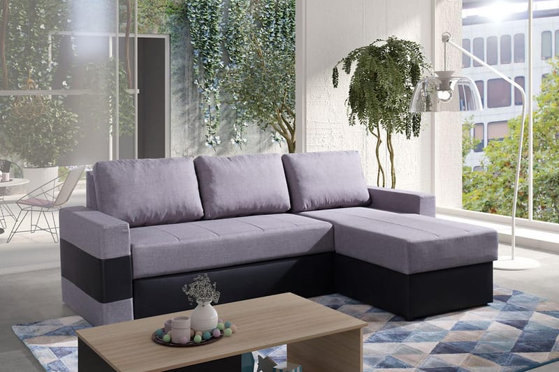 Divanbäddsoffa Gordia 234x82x156 cm - Grå - Möbler - Soffa - Skinnsoffa