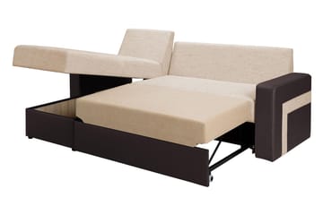 Divanbäddsoffa Kolder 234x156x82 cm - Beige/Brun - Möbler - Soffa - Skinnsoffa