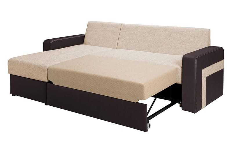 Divanbäddsoffa Kolder 234x156x82 cm - Beige/Brun - Möbler - Soffa - Skinnsoffa