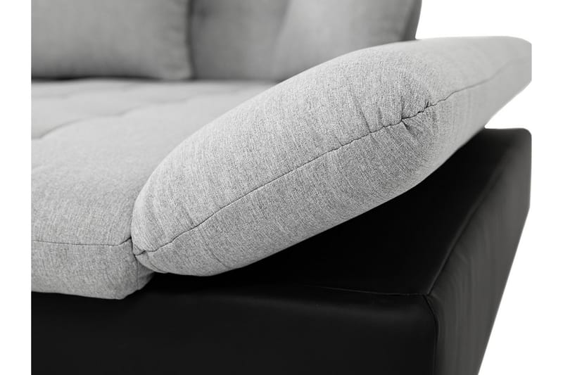 Divanbäddsoffa Malwi 278x162x76 cm - Grå/Vit - Sammetssoffa - Skinnsoffa - Bäddsoffa divan