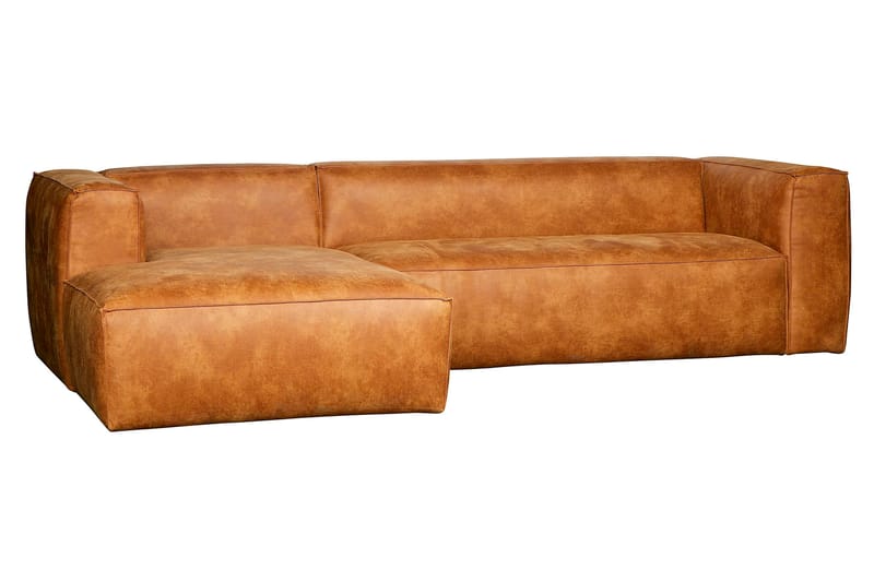 Divansoffa Cheshunt Vänster Äkta Läder - Cognac - Möbler - Soffa - Skinnsoffa
