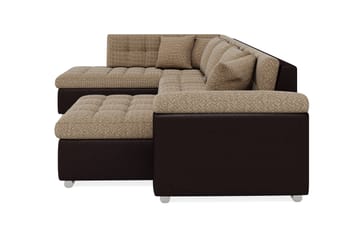 Dynir Hörnbäddsoffa Divan med Förvaring Höger - Beige/Brun - Möbler - Soffa - Skinnsoffa