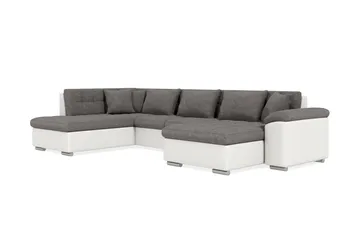 Dynir Hörnbäddsoffa Divan med Förvaring Höger - Vit/Ljusgrå - Möbler - Soffa - Skinnsoffa