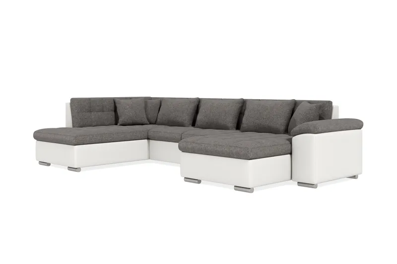 Dynir Hörnbäddsoffa Divan med Förvaring Höger - Vit/Ljusgrå - Möbler - Soffa - Skinnsoffa