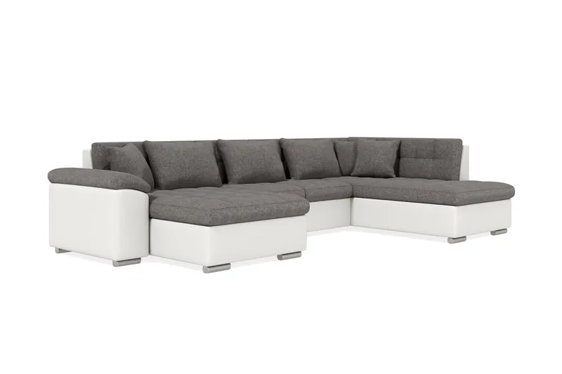 Dynir Hörnbäddsoffa Divan med Förvaring Vänster - Ljusgrå/Vit - Möbler - Soffa - Skinnsoffa