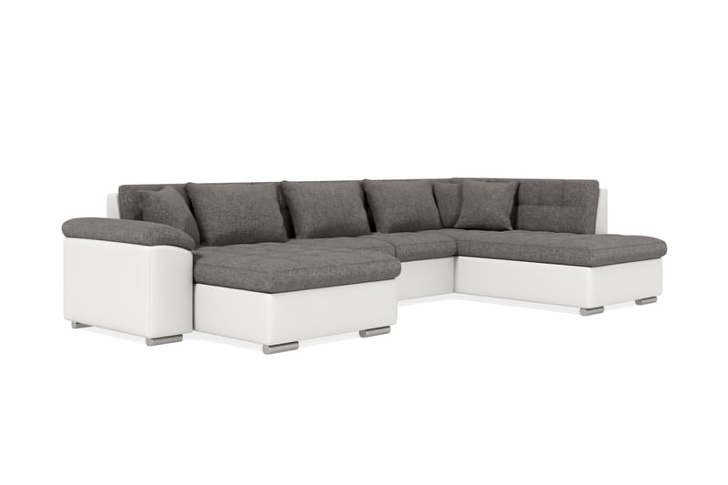 Dynir Hörnbäddsoffa Divan med Förvaring Vänster - Ljusgrå/Vit - Möbler - Soffa - Skinnsoffa